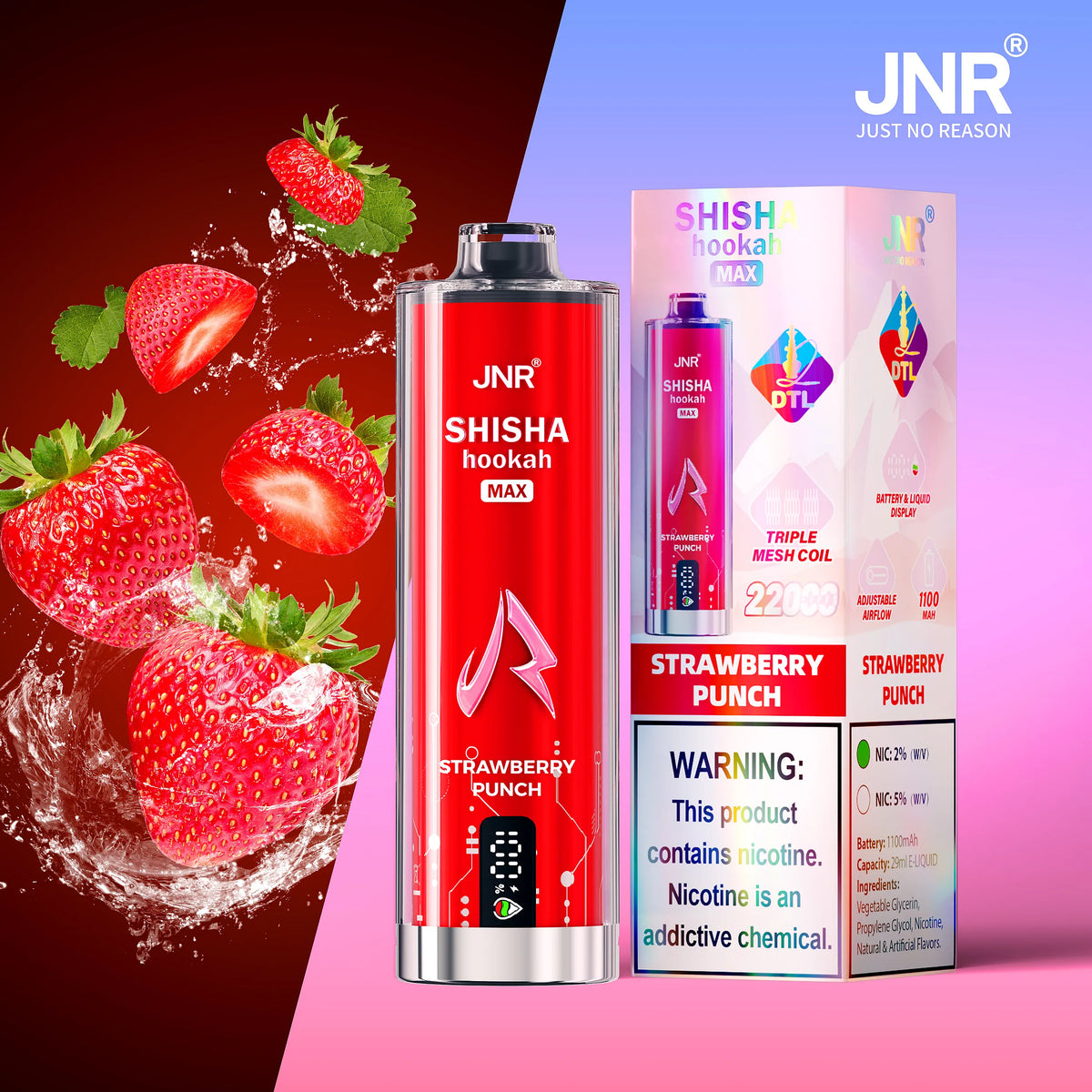 JNR Shisha Max 22K 22000 Zigaretten Einweg-Vape 2%