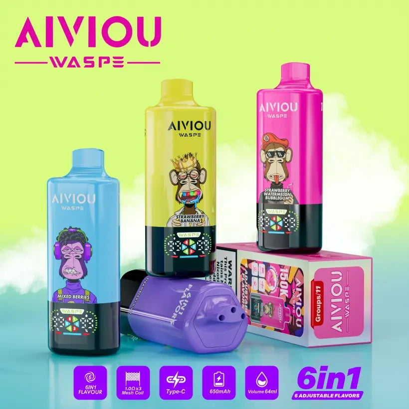 WASPE AIVIOU 150.000 150K Puffs 6-in-1 Einweg-Vape